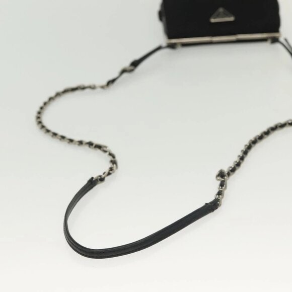 PRADA Shoulder Bag Nylon Leather Black Silver Auth 137290 - Picture 8 of 16